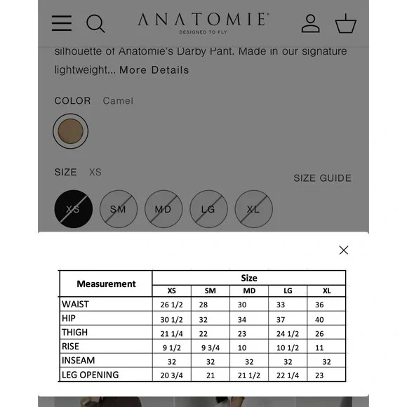 $278 ANATOMIE Darby Stretch Flare Pant COLOR: Camel SIZE: Small - Picture 2 of 8